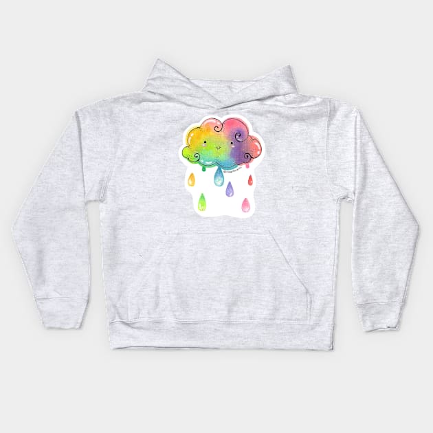 Rainbow Showers Kids Hoodie by magsterarts